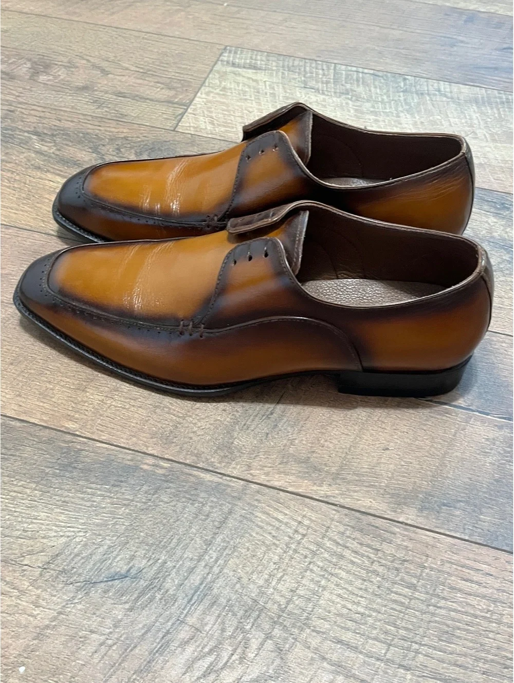 Elite Solez Men’s Brown Leather Dress Shoes Classic Oxford Style with Patina